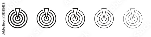 Radar detection icon vector Art line Illustrations collection