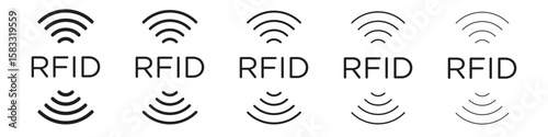 RFID icon vector Art line Illustrations collection