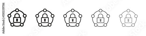 Private network icon vector Art line Illustrations collection
