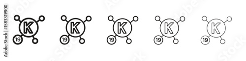 Potassium icon vector Art line Illustrations collection