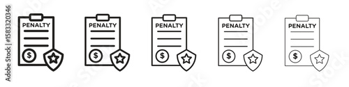 Penalty icon vector Art line Illustrations collection