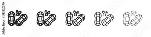Peanut icon vector Art line Illustrations collection