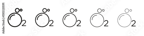 Oxygen O2 icon vector Art line Illustrations collection