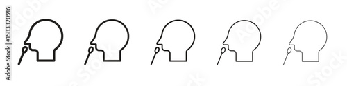 Nasal swab icon vector Art line Illustrations collection