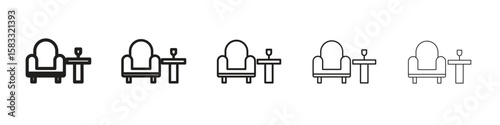 Lounge icon vector Art line Illustrations collection