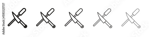 Knife sharpener icon vector Art line Illustrations collection