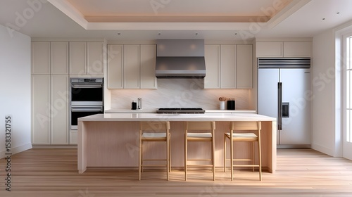 Bright and spacious modern kitchen with clean design.