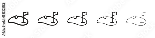 Golf yard icon vector Art line Illustrations collection