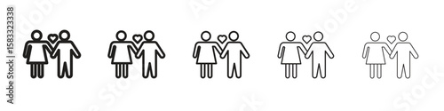 Girlfriend icon vector Art line Illustrations collection