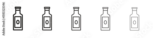 Gin icon vector Art line Illustrations collection
