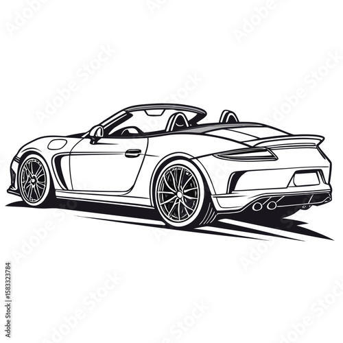 Sleek convertible sports car with aerodynamic design luxury