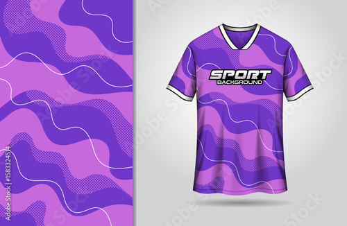 Abstract wavy background for sports jersey design purple color