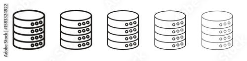 Cylinder database icon vector Art line Illustrations collection