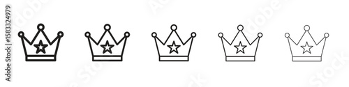 Crown icon vector Art line Illustrations collection