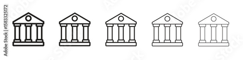 Courthouse icon vector Art line Illustrations collection