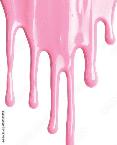 Pink paint dripping illustration on white background liquid drop