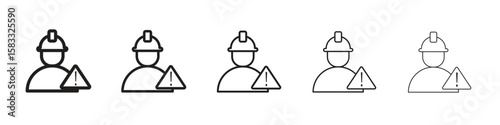 Construction risk icon vector Art line Illustrations collection