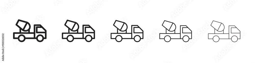 Fototapeta premium Cement truck icon vector Art line Illustrations collection