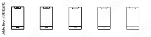 Cell phone icon vector Art line Illustrations collection