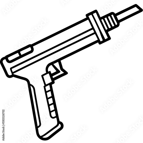 Caulking Tool Outline Vector Design