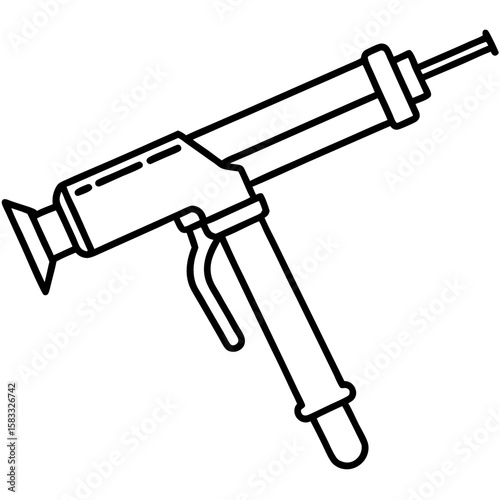 Caulking Tool Outline Vector Design