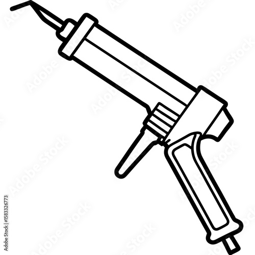 Caulking Tool Outline Vector Design