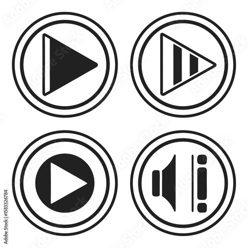 Play pause stop volume icons play icon pause icon