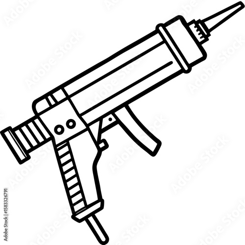 Caulking Tool Outline Vector Design