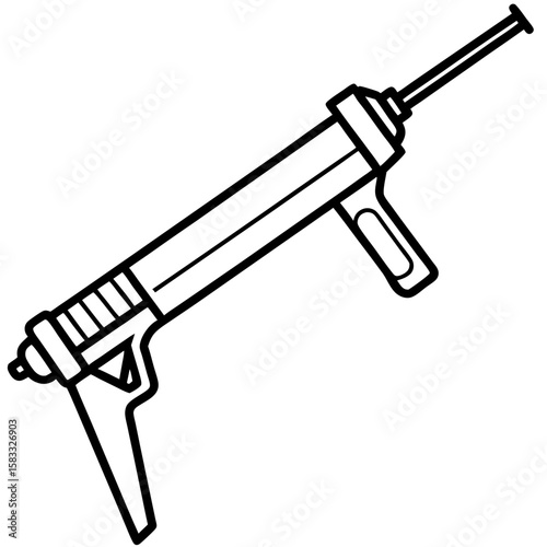 Caulking Tool Outline Vector Design