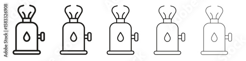 Camping gas icon vector Art line Illustrations collection