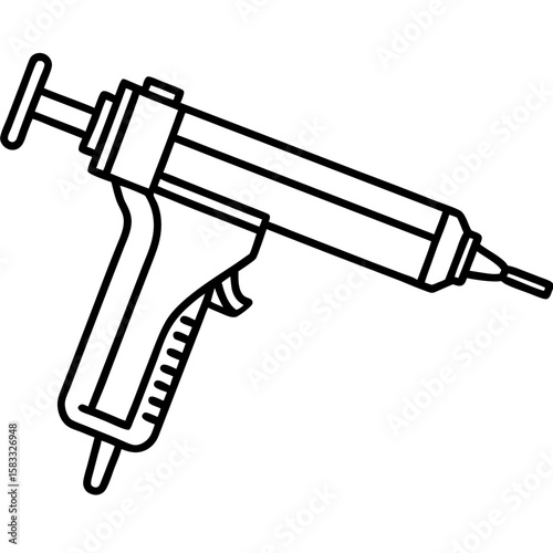 Caulking Tool Outline Vector Design