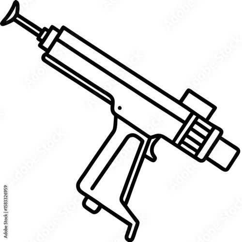 Caulking Tool Outline Vector Design