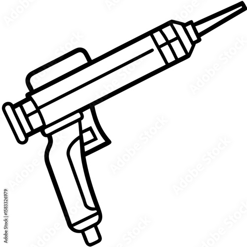 Caulking Tool Outline Vector Design