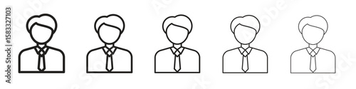 Businessman icon vector Art line Illustrations collection