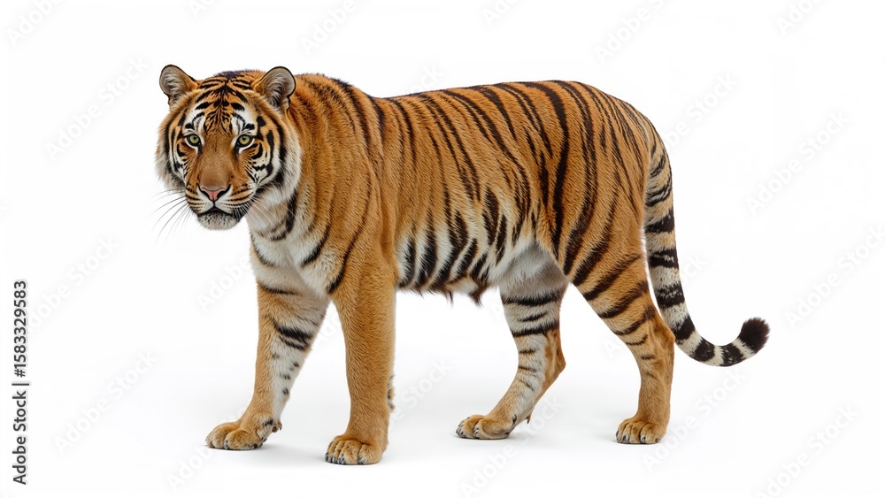 Obraz premium Striking tiger featured on a clear, unobstructed background
