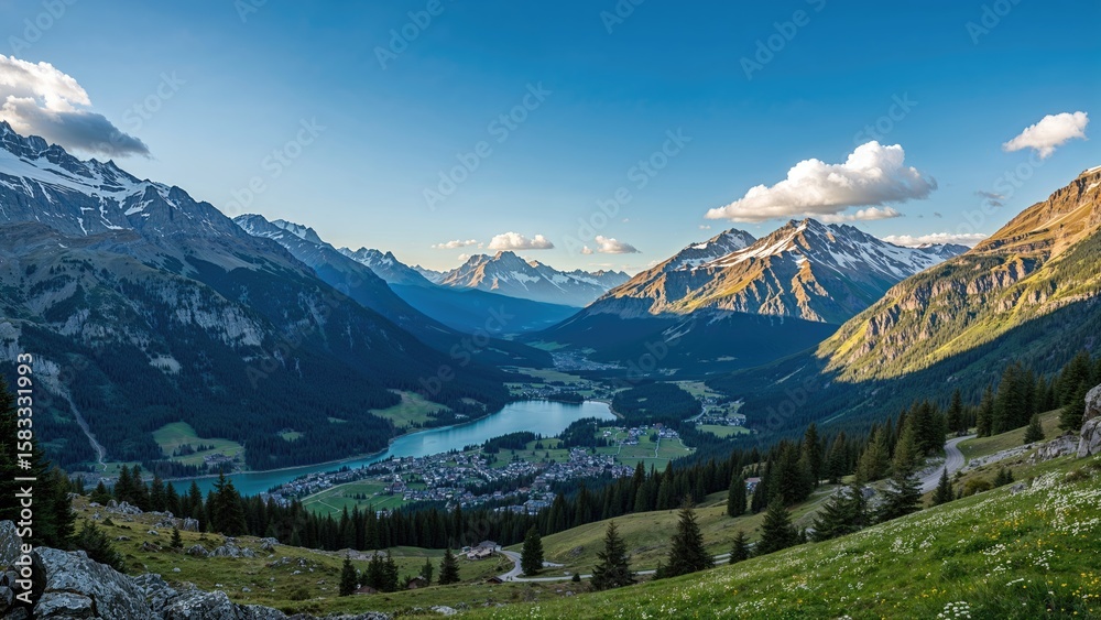Fototapeta premium Picturesque Alpine Gorge Landscape