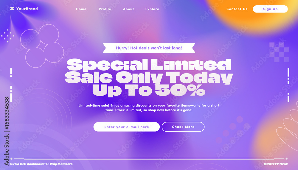 Fototapeta premium Modern Promotional Sales Discount Gradient Landing Page