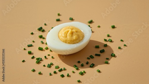 Egg-based starters served alongside various dips on a table