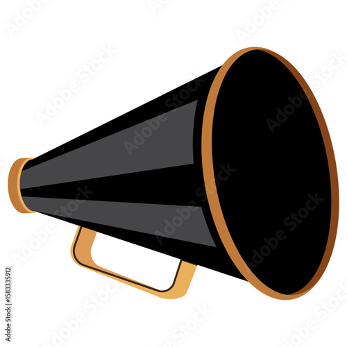 director megaphone, Old megaphone black vector.