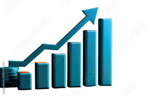 Financial growth chart money increasing stocks rising business graph success illustration growth analysis investment