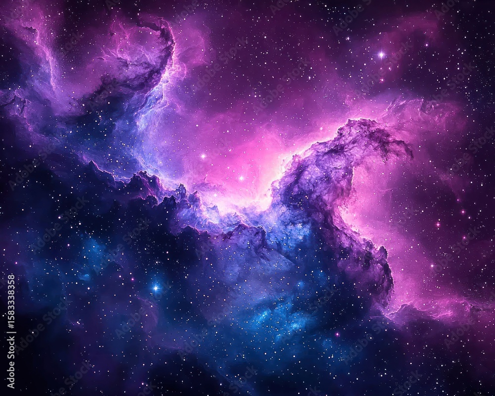 Fototapeta premium Vibrant cosmic nebula in deep space