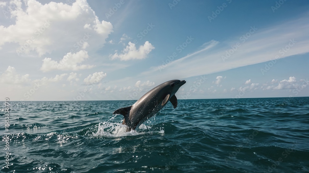 Fototapeta premium Jumping dolphins in action