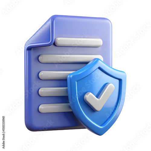3d render illustration of isolated transparent insurance doc icon