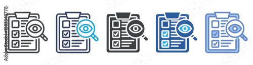 Review icon set multiple style collection