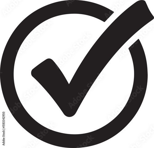 Elegant Tick Symbol A Minimalist Vector Icon for Verification, Success, and Completion, Ideal for Web Design and UI Elements, Promoting Approval
