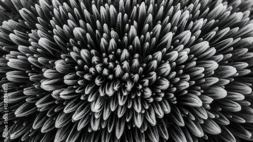 Grayscale macro image of a toadstool