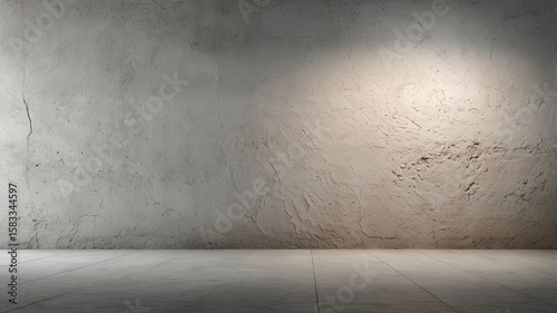 white concrete wall with soft gradient lighting and room for copy
