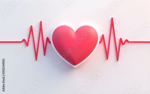 Heartbeat / heart beat pulse flat icon for medical apps and websites. High quality