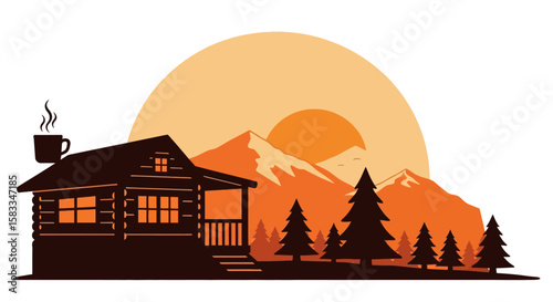 Colorado's cabin retreat A serene mountain day with rustic charm, showcasing nature's beauty and peaceful mornings.