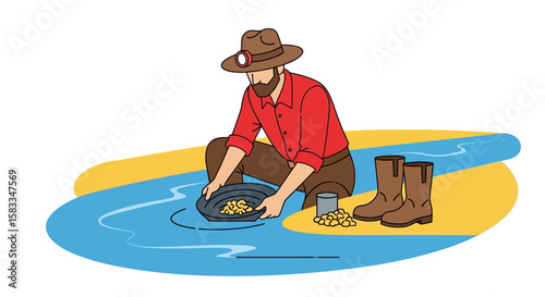 Colorado Day Discovering Gold in a Mountain River, Prospecting for Treasure in Clear Waters, History & Fortune Await!